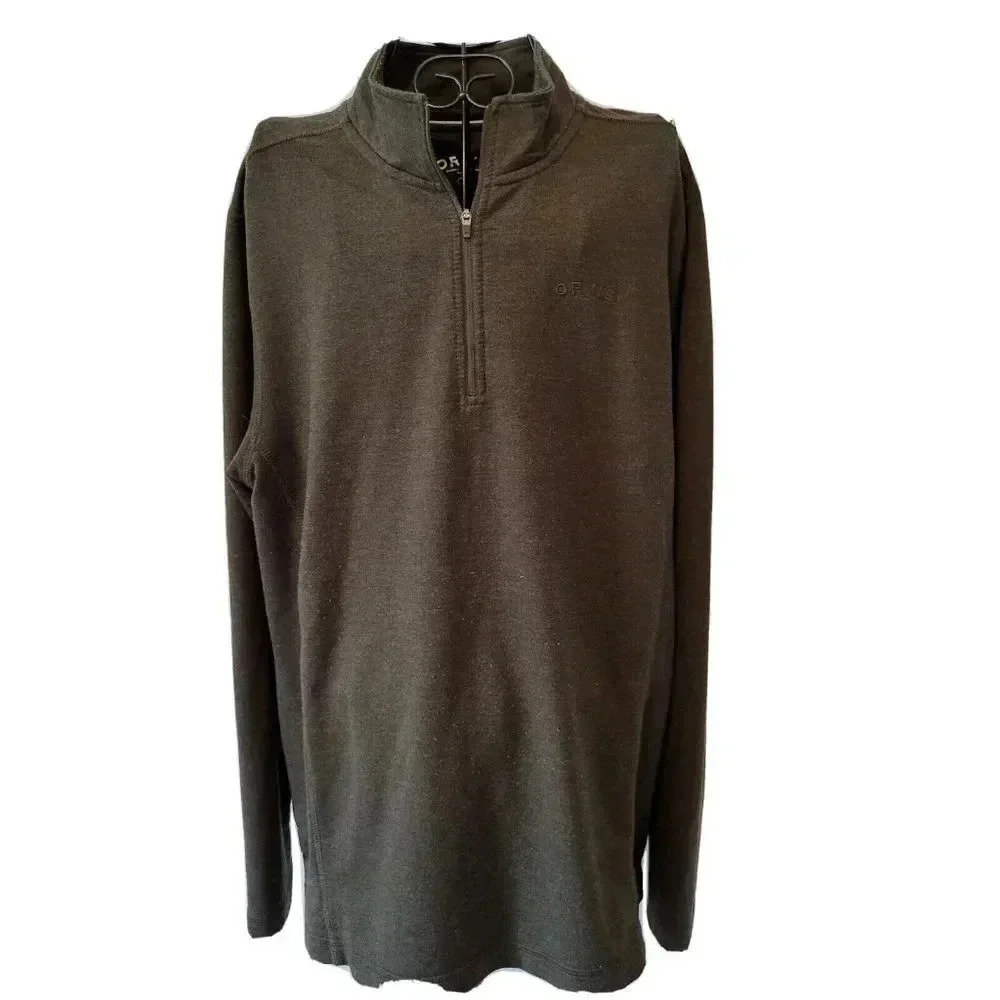 Orvis 1/4 Zip Pullover Large Men's Green Long Sleeve Classic Collection